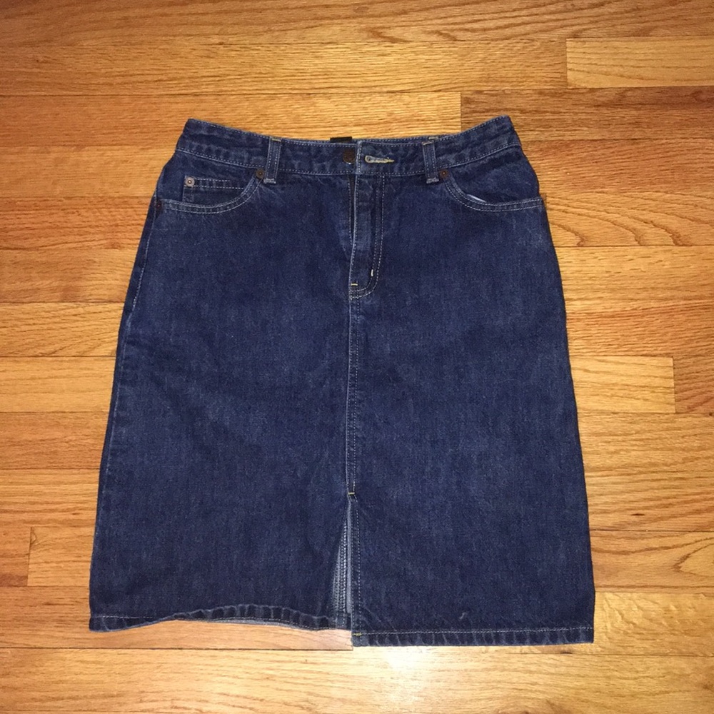 Denim pencil skirt